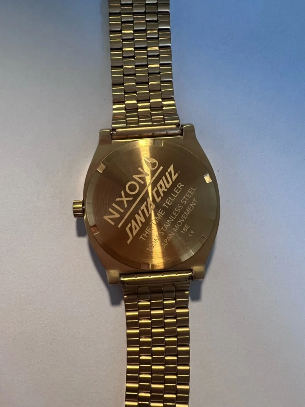 Nixon Gold-Tone Watch with Virgen de Guadalupe Dial and Red Second Hand - Picture 2 of 3